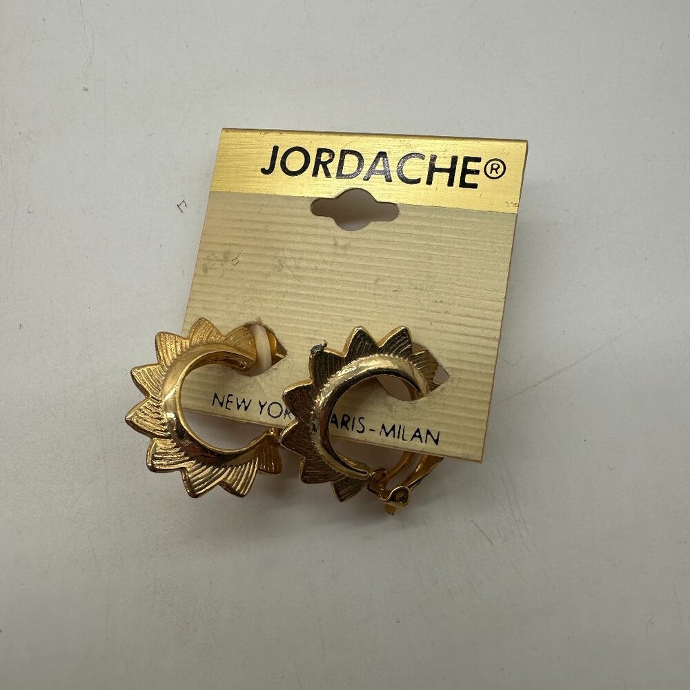 Vintage NOS New Jordache Gold Tone Clip On Earrings